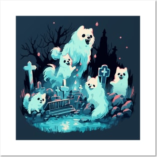 Happy dog ghosts Posters and Art